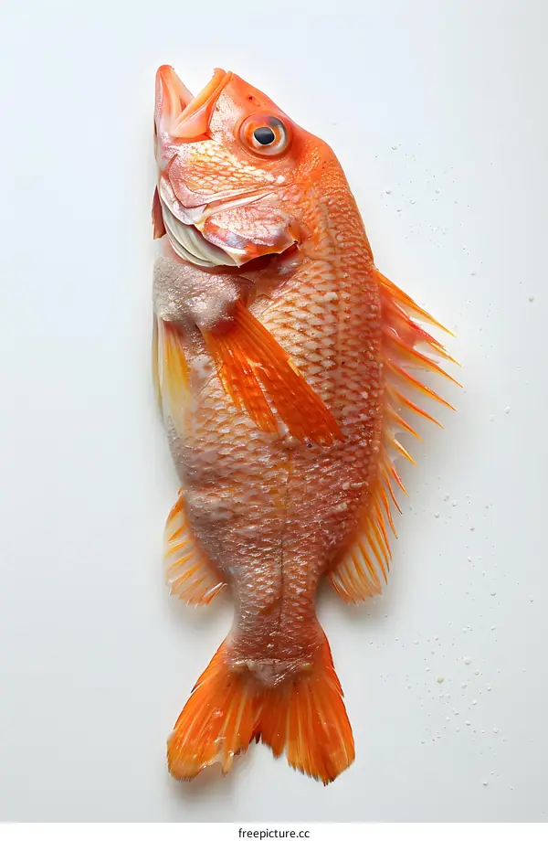 Red fish on white background
