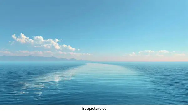 Tranquil Ocean Scenery with Cloudscape