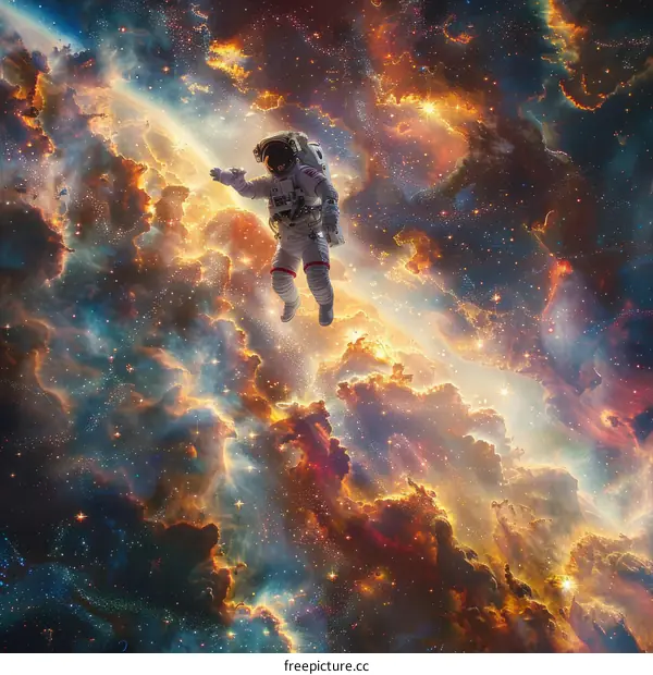 Astronaut in the Vastness of Space
