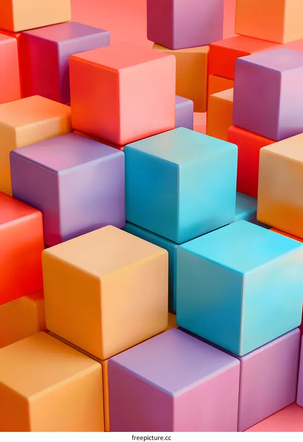 Colorful Cubes Abstract Background Design