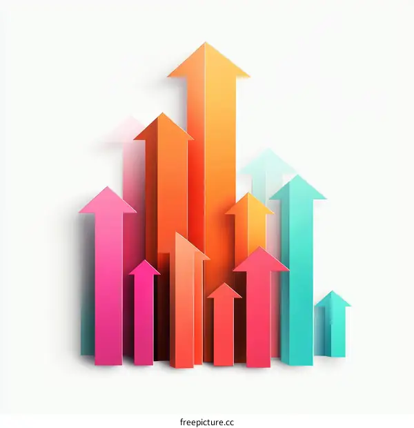Colorful Growth Arrows Graphic Design