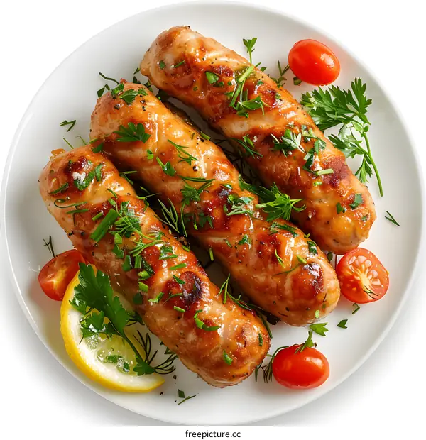 Grilled Sausages with Herbs and Lemon