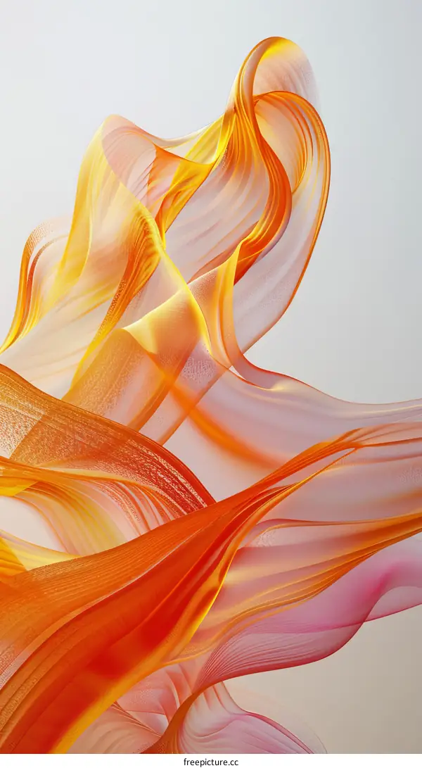 Abstract Painting with Vibrant Flowing Shapes