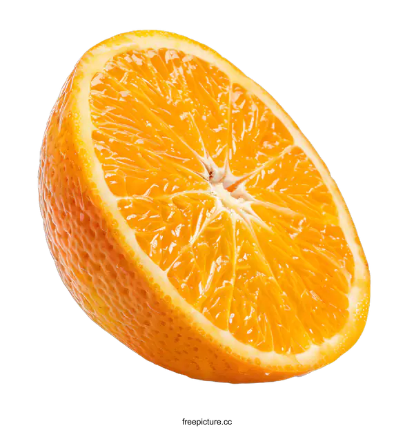 [Transparent Background PNG]Half Orange Slice on White Background