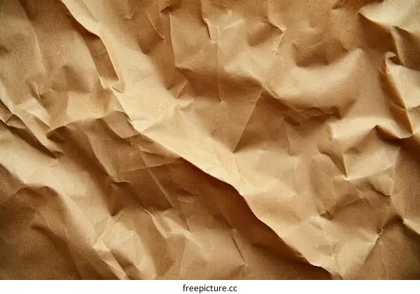 Brown crumpled paper texture background