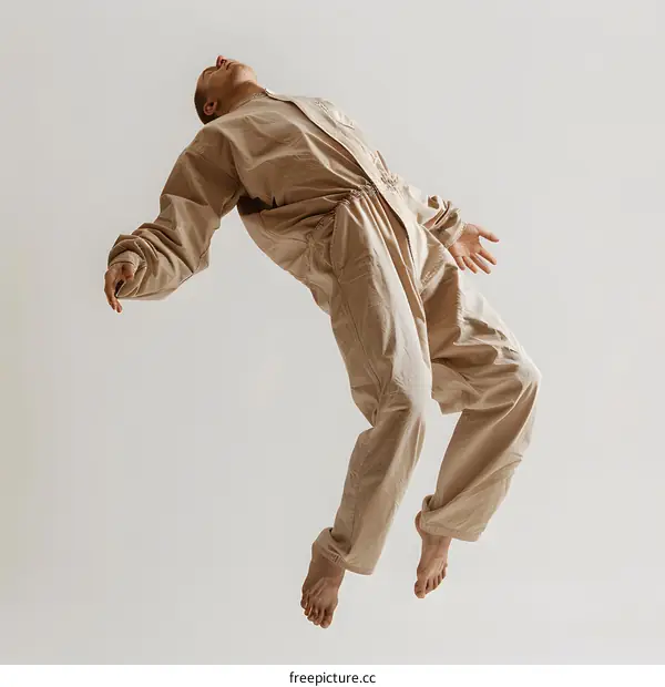 man floating in the air