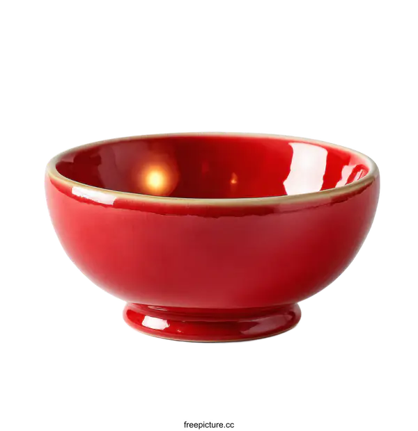 [Transparent Background PNG]Elegant Red Ceramic Bowl