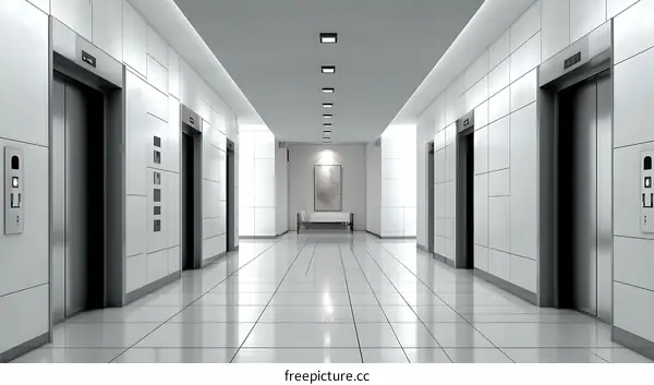 Modern Elevator Hallway Design Illustration