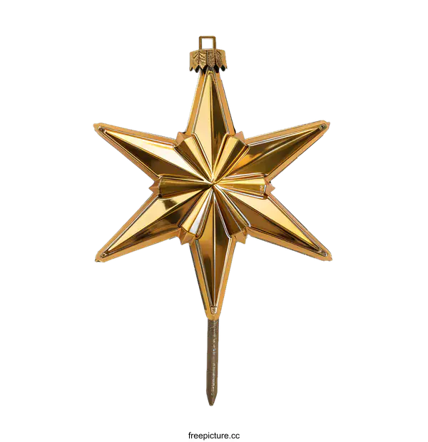 [Transparent Background PNG]Gold Star Christmas Tree Topper Decoration