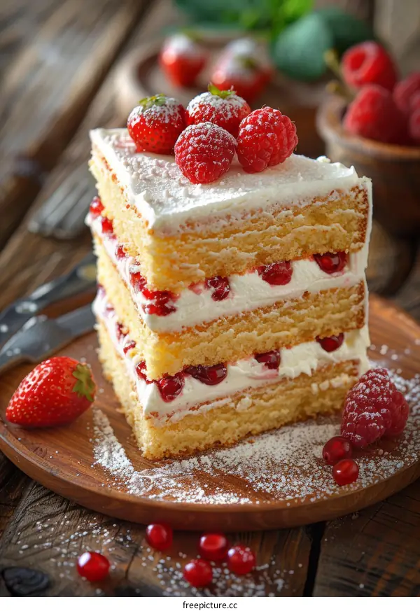 Strawberry and Raspberry Cake