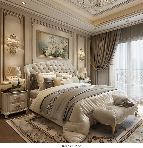 European-style luxury bedroom