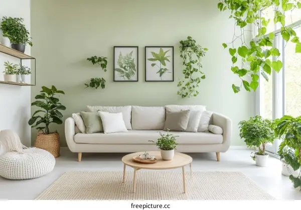 Modern Greenery Living Room Interior Design