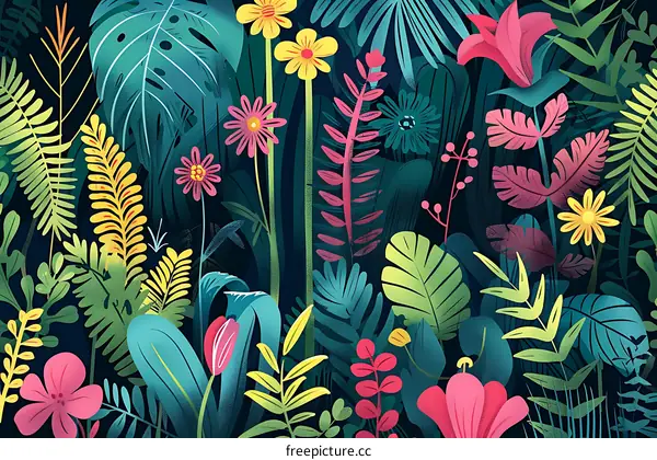Vibrant Tropical Floral Pattern