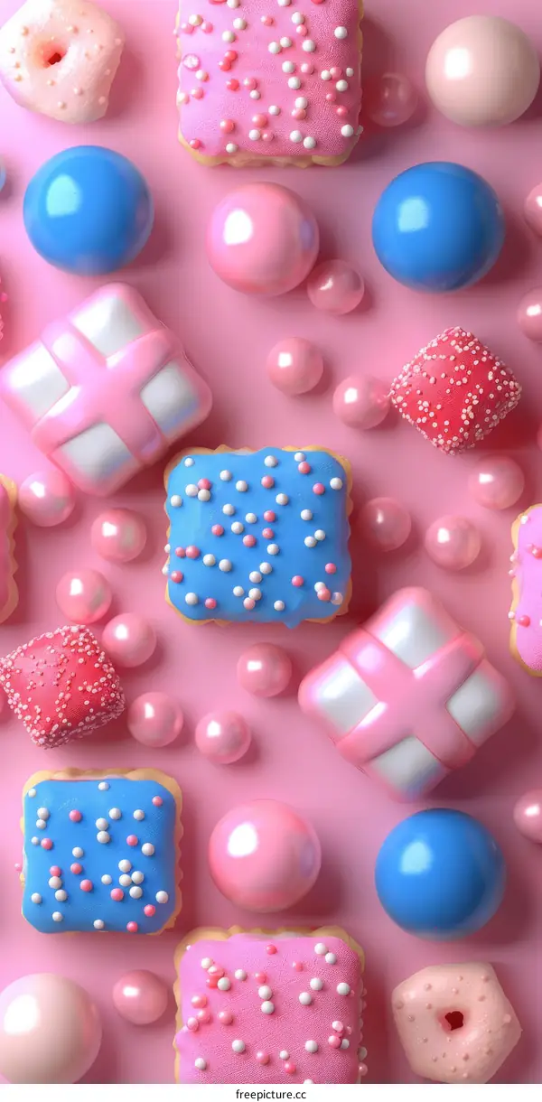 Pink and blue pastel candy land