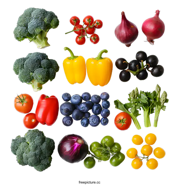 [Transparent Background PNG]Fresh Produce Rainbow Food Photography