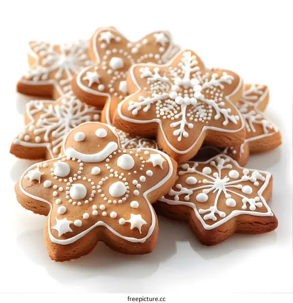 gingerbread cookies decorated with white icing
