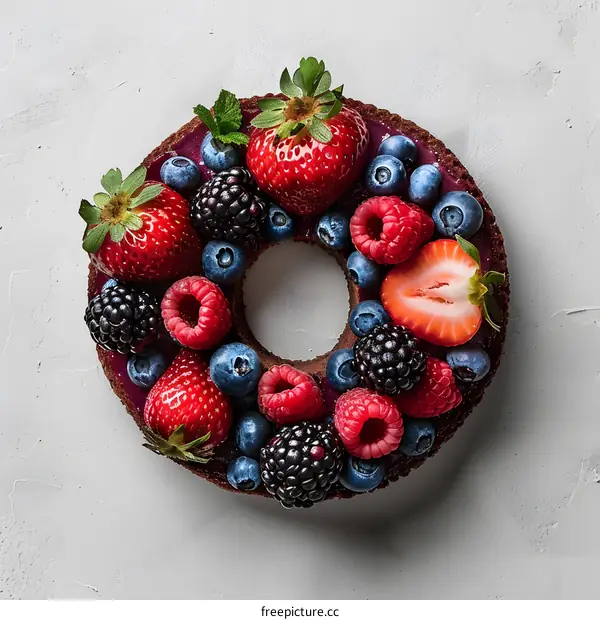 Fresh berries and cream cake