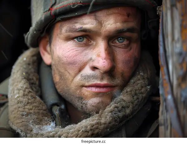 Portrait of a soldier from World War II