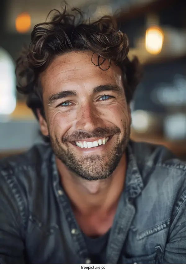 Closeup Portrait of a Smiling Man
