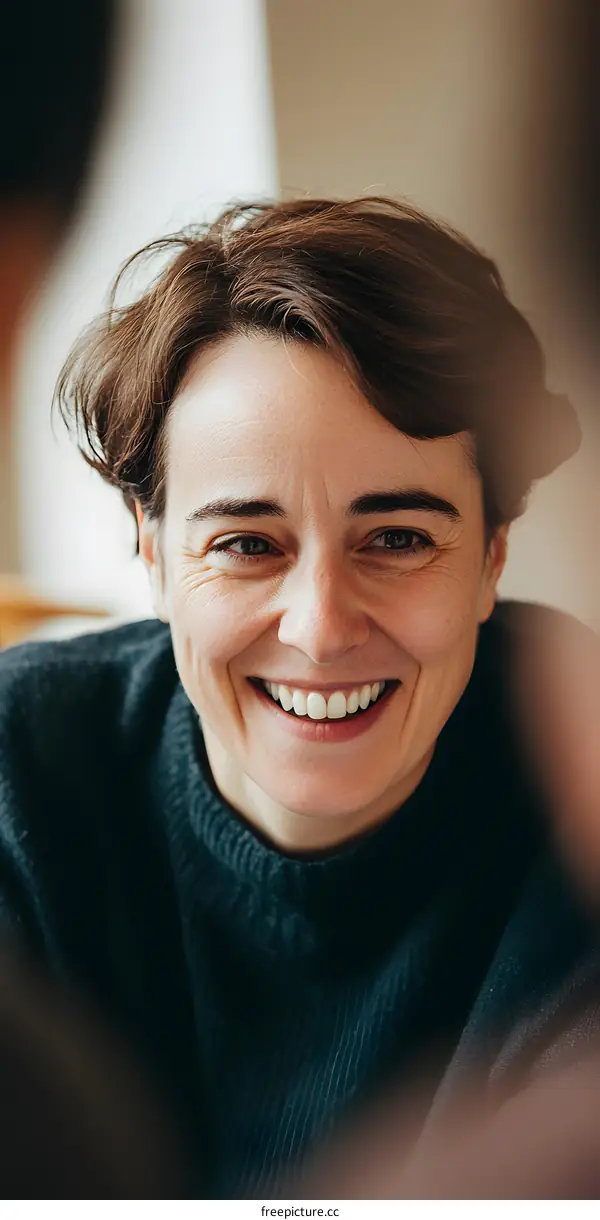 Happy Woman Smiling Close Up Portrait