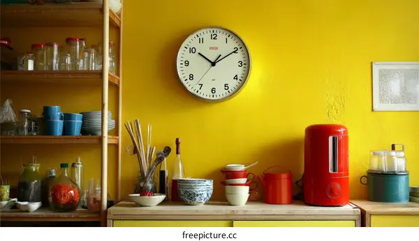 Yellow Kitchen with Retro Style