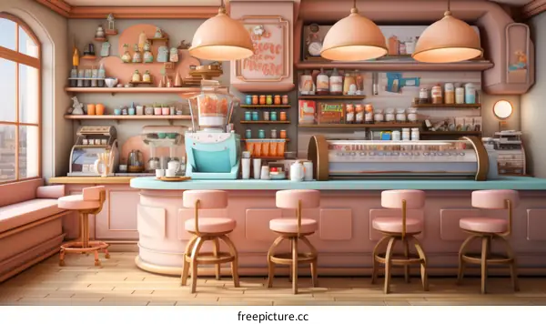 Small business coffee shop interior