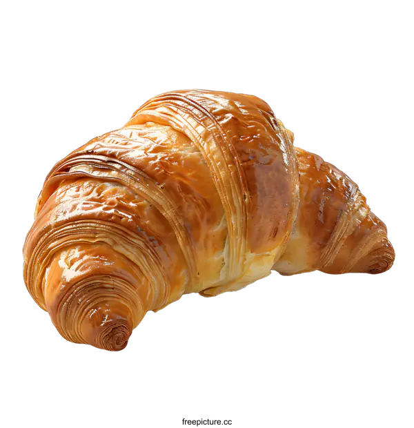 [Transparent Background PNG]Freshly Baked Croissant on White Background