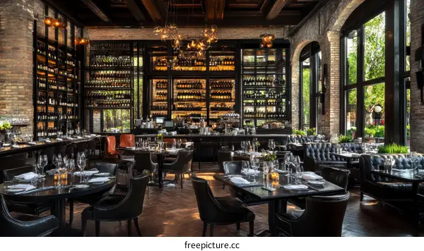 Modern Restaurant Interior Design with Dark Atmosphere