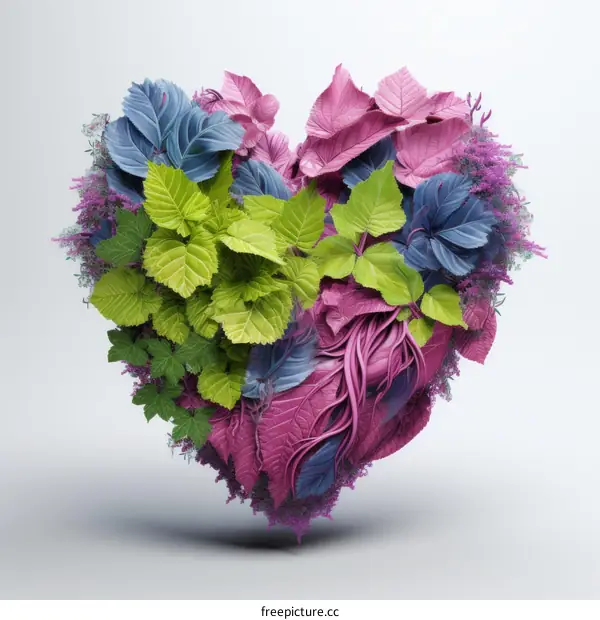 Surreal heart-shaped flower bouquet