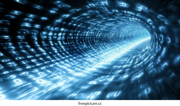 Digital Tunnel of Binary Code