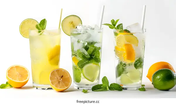 Refreshing Lemon and Lime Drinks with Mint