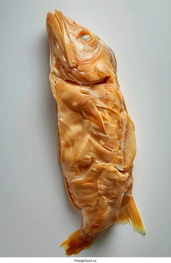 Smoked Fish on White Background