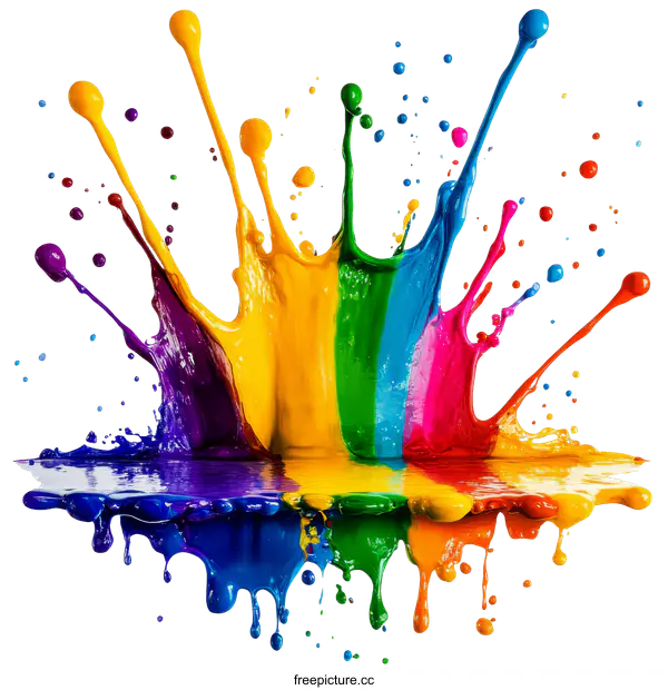 [Transparent Background PNG]Colorful Paint Splatter Art