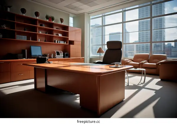 Modern Office Interior with City View