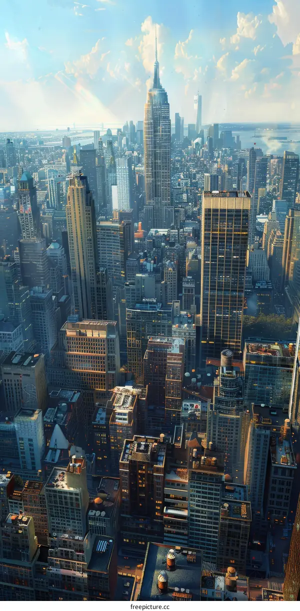 New York City Skyline Aerial View