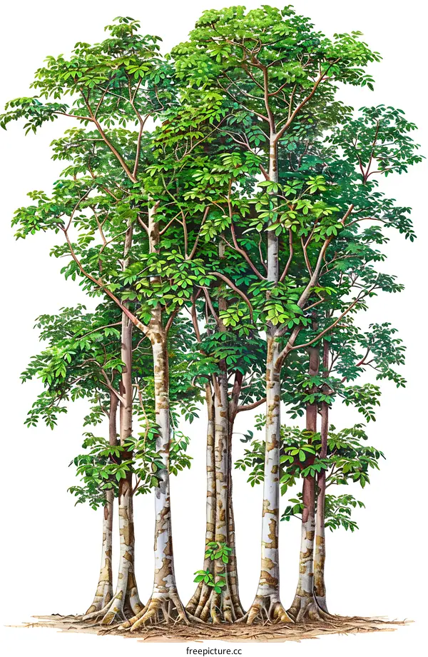 Green Trees Forest Illustration