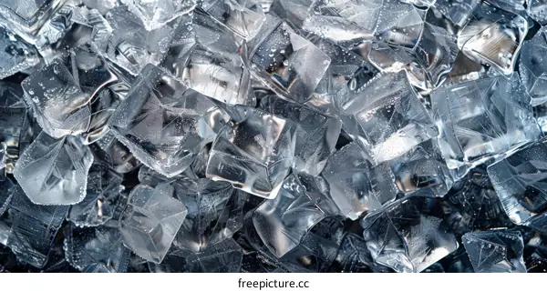 Ice Cubes Texture Background Close Up