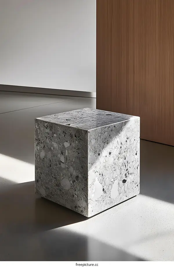 Square Stone Block Side Table Interior Design