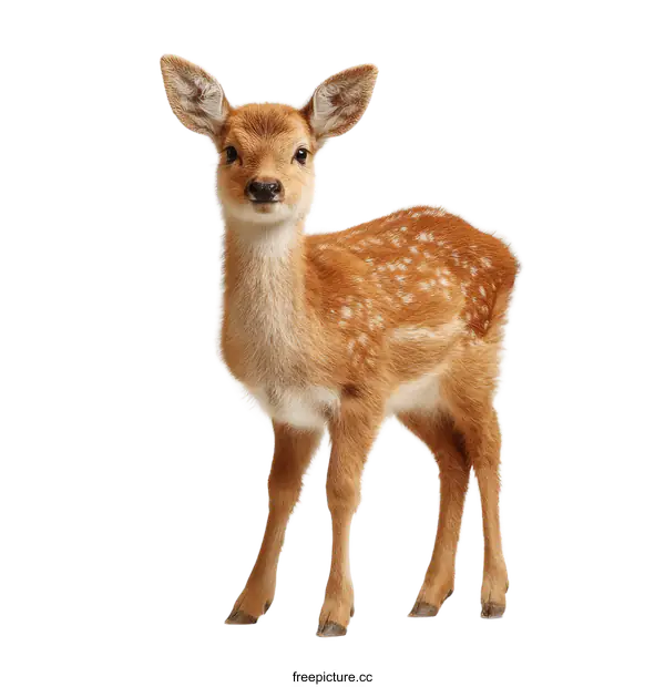 [Transparent Background PNG]Adorable Baby Deer on a White Background