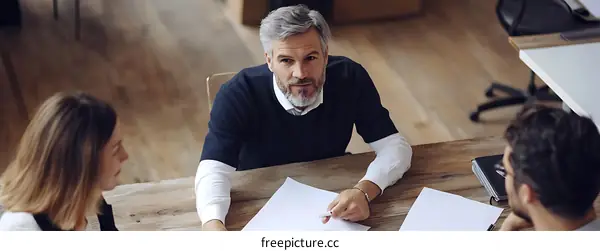 Business Meeting in Modern Office