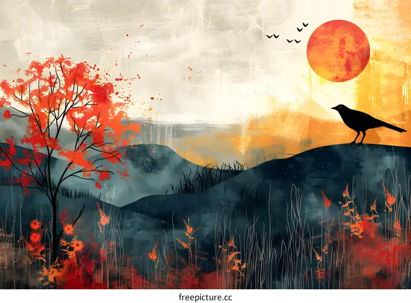 lonely bird on a hill