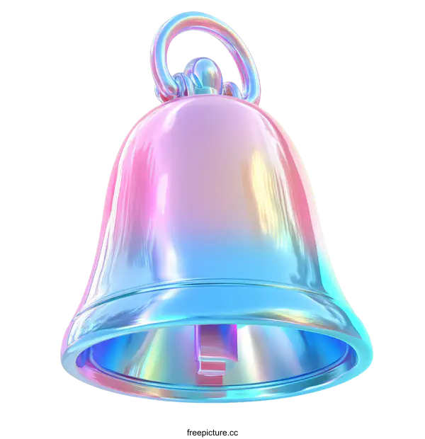 [Transparent Background PNG]Colorful Holographic Bell Illustration