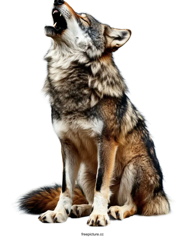 [Transparent Background PNG]Majestic Wolf in Full Majesty