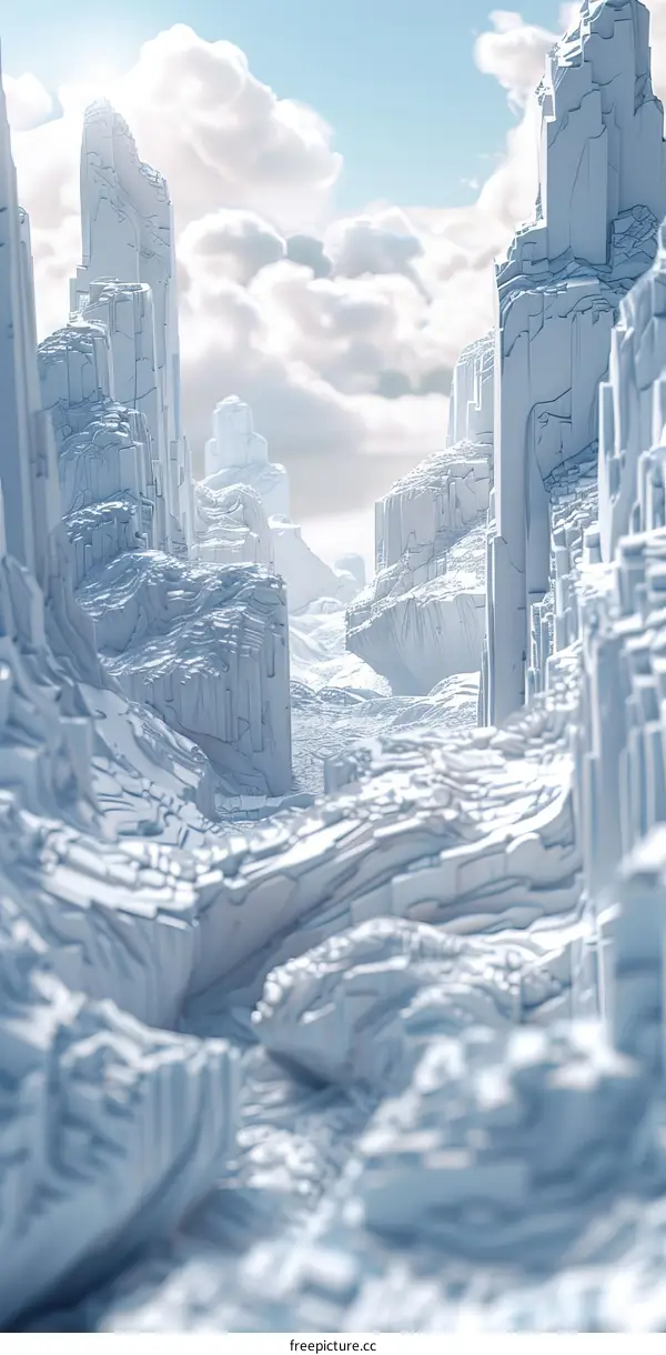 Mystical Snowy Mountain Peaks