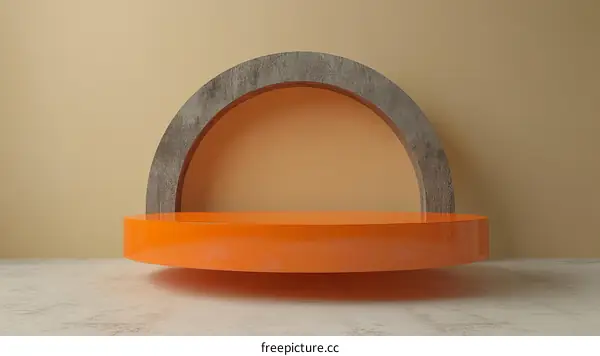 Geometric Orange and Gray Display Stand