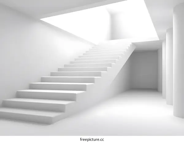 Modern Minimalist White Staircase Interior Design