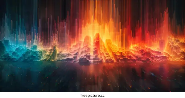 Colorful abstract background with a mountain landscape