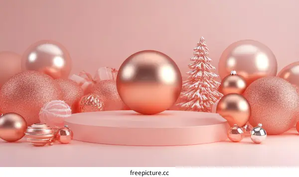 Rose Gold Christmas Ornaments and Decorations