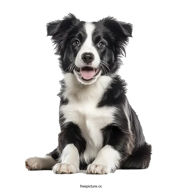 [Transparent Background PNG]Adorable Border Collie Puppy Portrait
