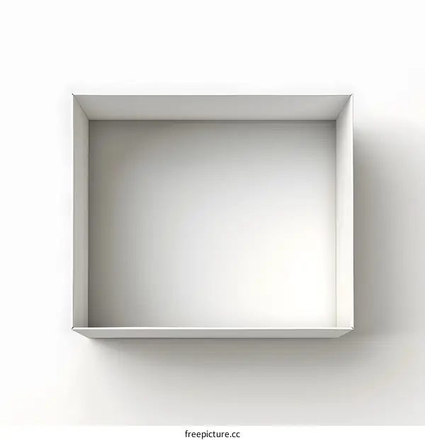 Empty White Box Mockup On White Background